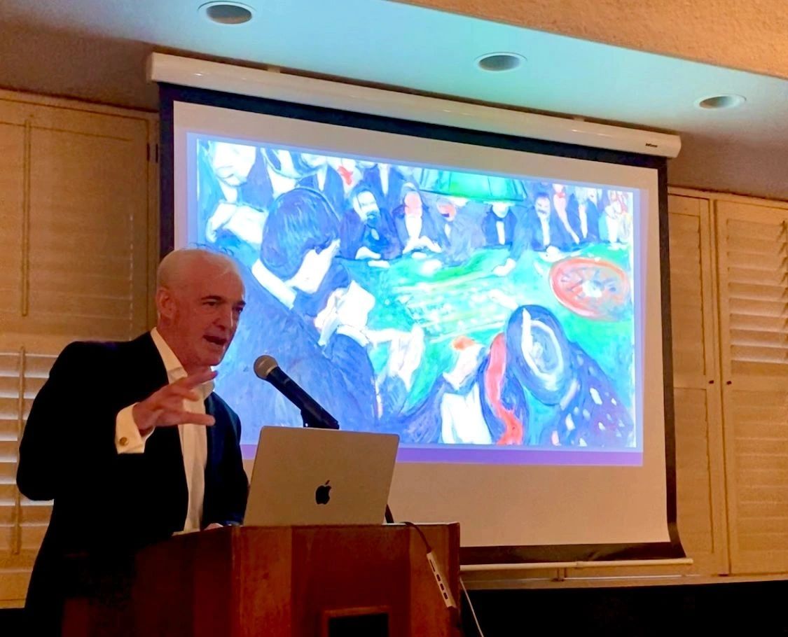 James Darnborough presenting at a literary event