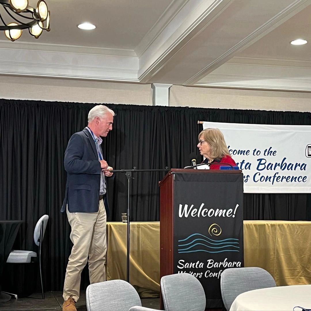 James Darnborough speaking at the Santa Barbara Writers Conference